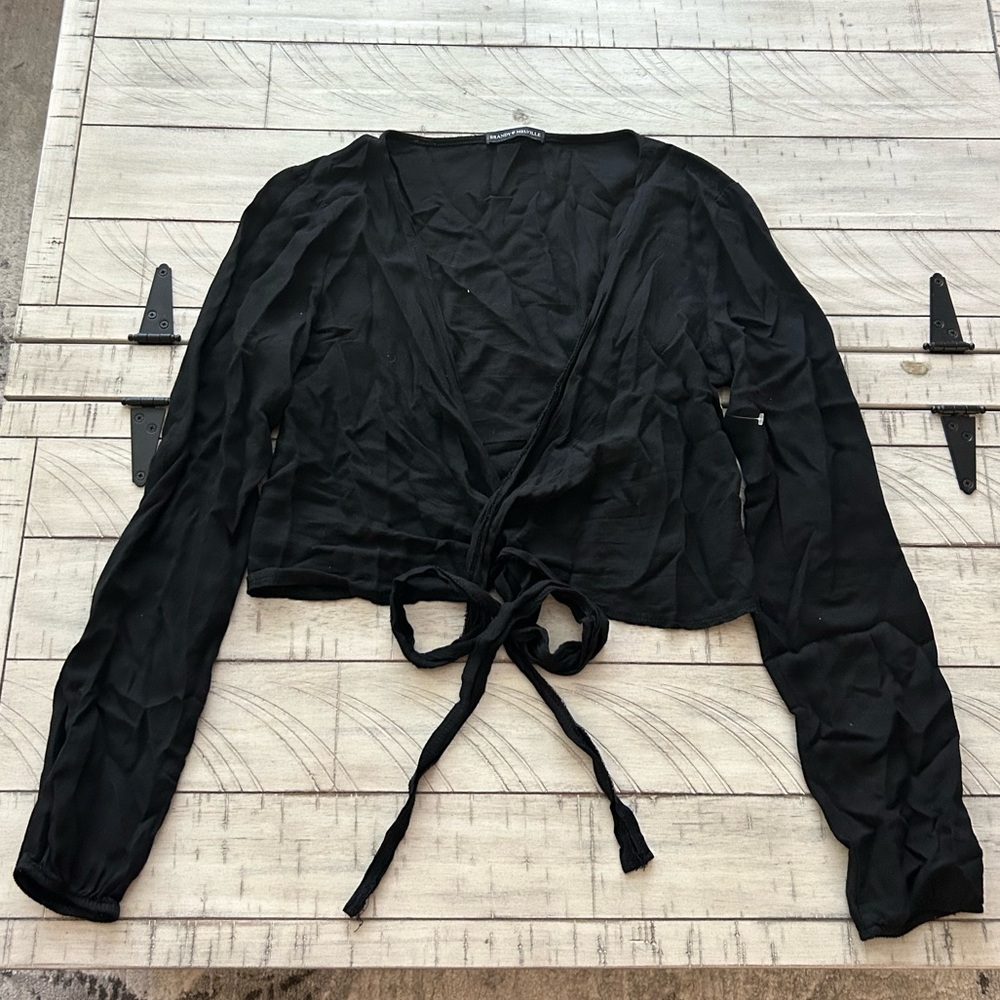 Brandy Melville black wrap top